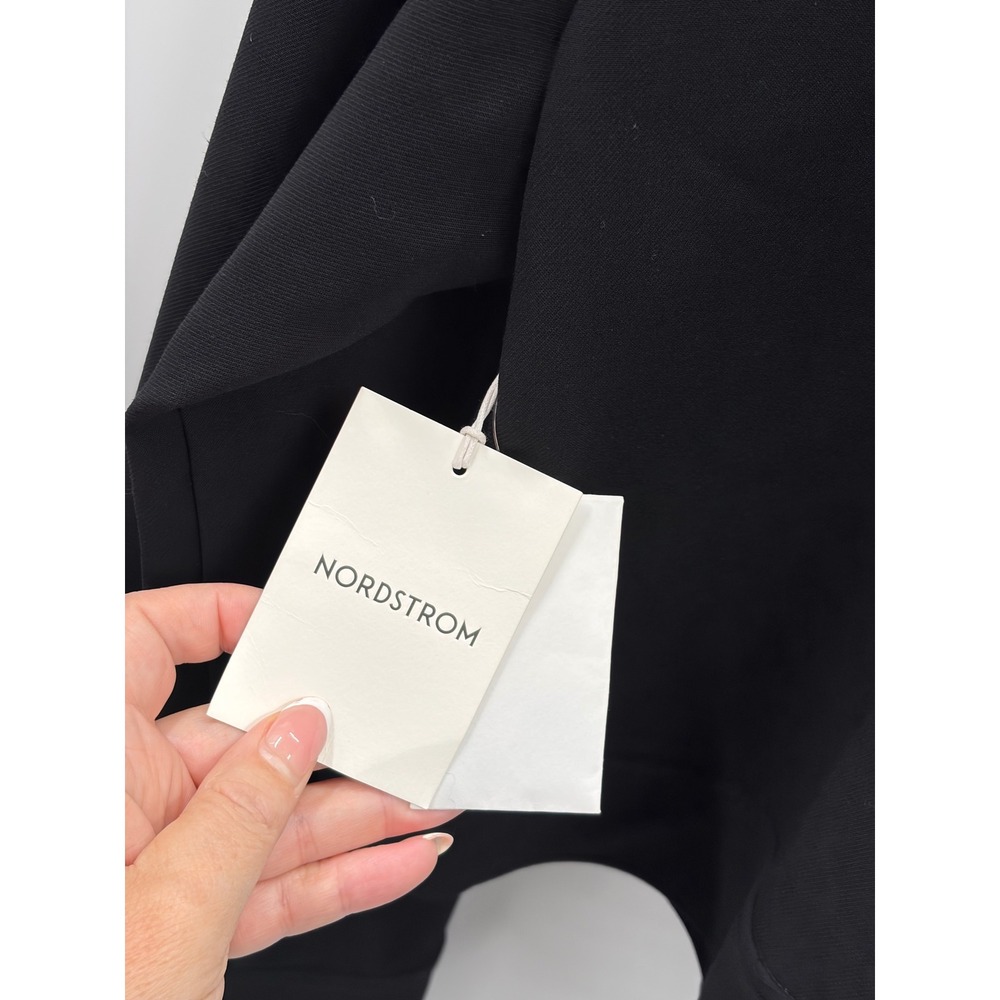 Nordstrom Women Black Cropped Utility Jacket Epaulet Button Front Large - Picture 5 of 7
